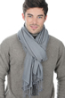 Cashmere & Silk accessories shawls platine steel gray 201 cm x 71 cm